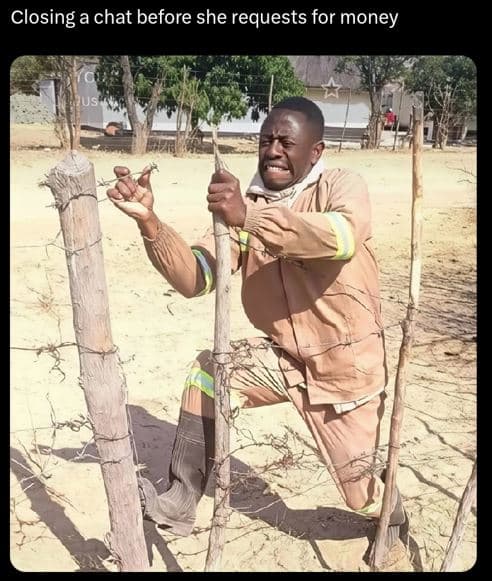 Closing a chat before she requests for money