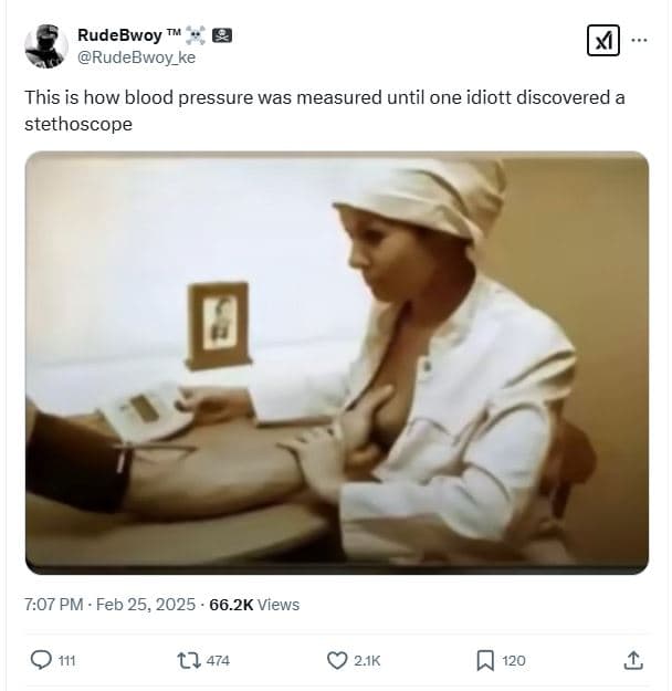 Rudebwoy rudebwoy_ke this is how blood pressure was measured until one idiott di