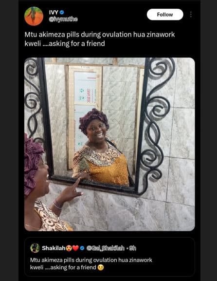 Ivy inunhe follow mtu akimeza pills during ovulation hua zinawork kweli asking f