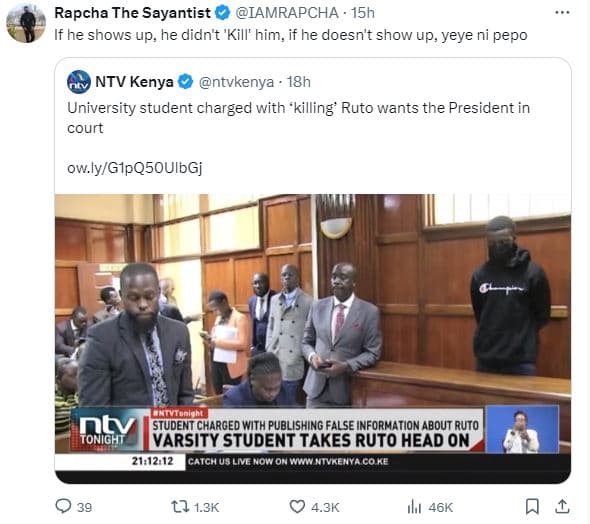 Rapcha the sayantist iamrapcha 15h if he nows up he didnt 'kill' him , if he doe