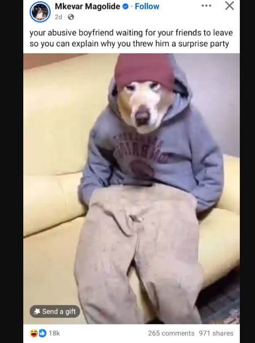 Mkevar magolide follow your abusive boyfriend waiting for your friends to leave