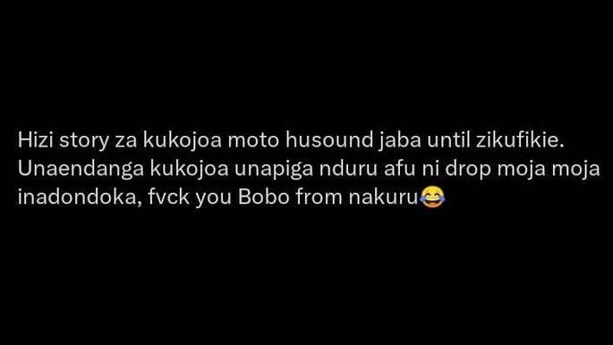 Hizi story za kukojoa moto husound jaba until zikufikie. unaendanga kukojoa unap