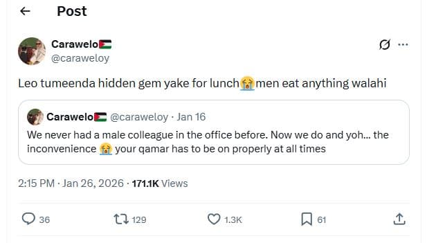 Post carawelo caraweloy leo tumeenda hidden gem yake for lunch men eat anything