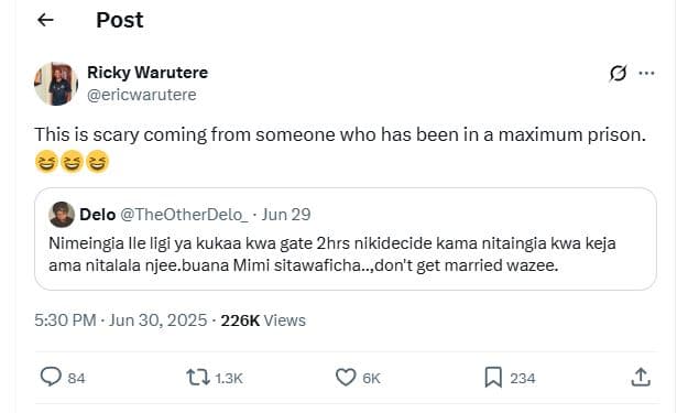 Post ricky warutere ericwarutere this is scary coming from someone who has been