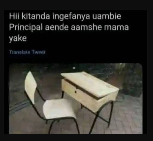 Hii kitanda ingefanya uambie principal aende aamshe mama yake tonolote tvacus
