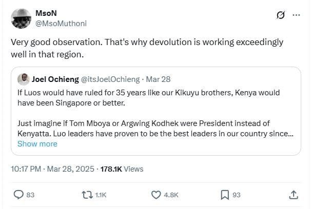 Mson msomuthoni very good observation. that's why devolution is working exceedin