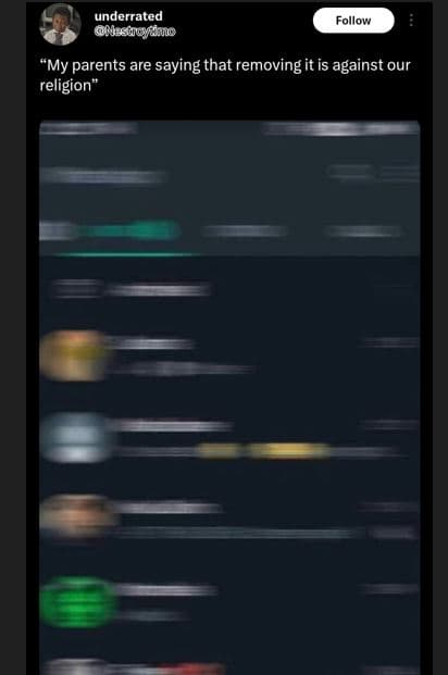 Underrated nosuoyahio follow my parents are saying that removing it is against o