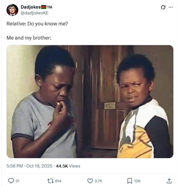 Dadjokest tm dadjokeske relative do you know me? me and my brother 5.56 pm oct 1