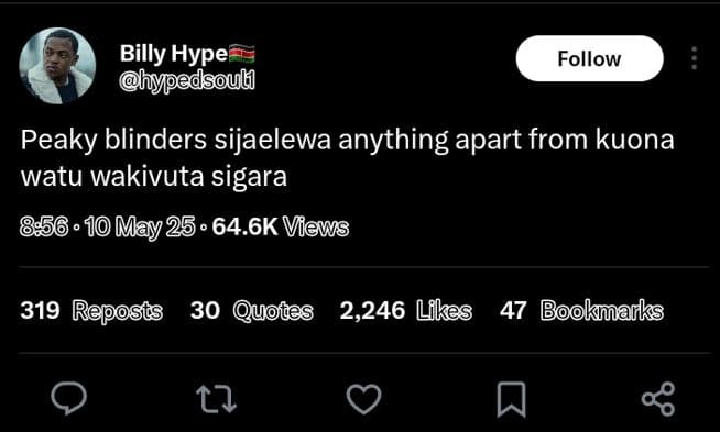 Billy hype hypedsoul follow peaky blinders sijaelewa anything apart from kuona w