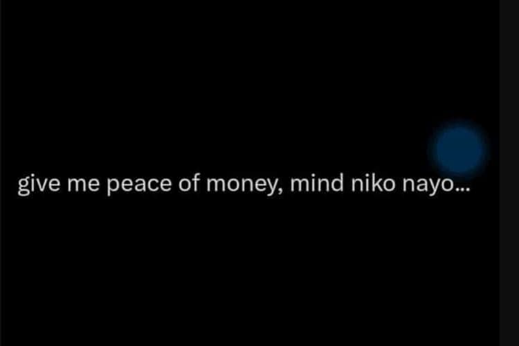 Give me peace of money mind niko nayo_