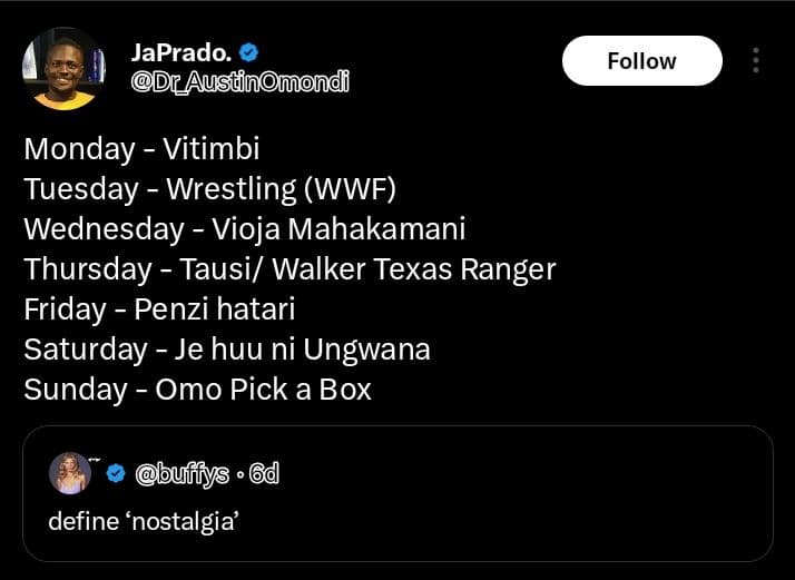 Japrado. dr_austinomondi follow monday vitimbi tuesday wrestling wwf wednesday v