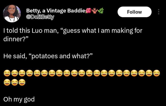 Betty a vintage baddie dokibetgy follow itold this luo man guess what iam making