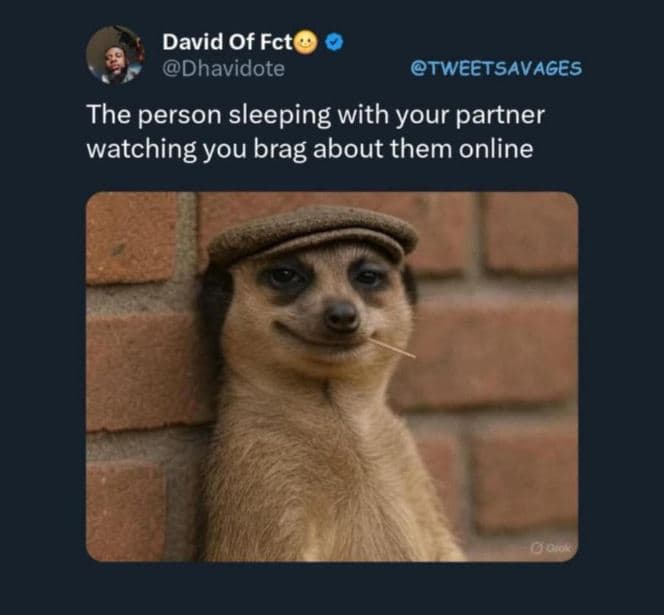 David of fct dhavidote tweetsavages the person sleeping with your partner watchi