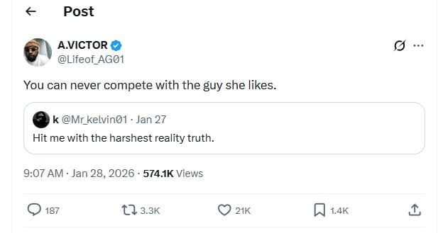 Post avictor lifeof_ago1 you can never compete with the guy she likes _ k mr_kel