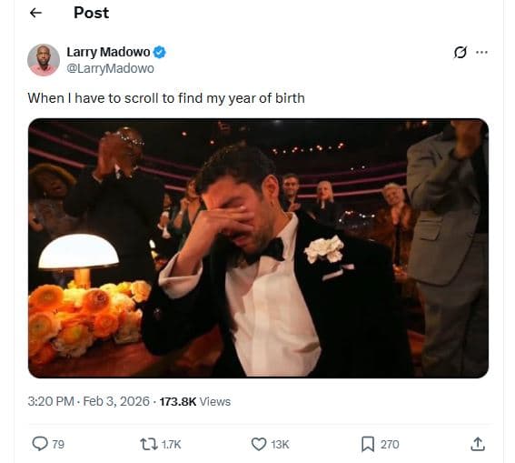 Post larry madowo larrymadowo when have to scroll to find my year of birth 3.20