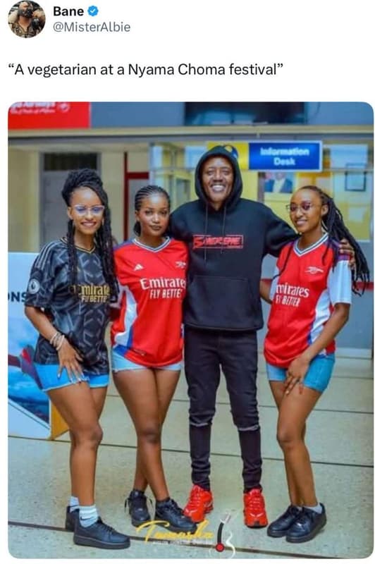 Bane misteralbie vegetarian at a nyama choma festival 0e emirare tit dette ins 1