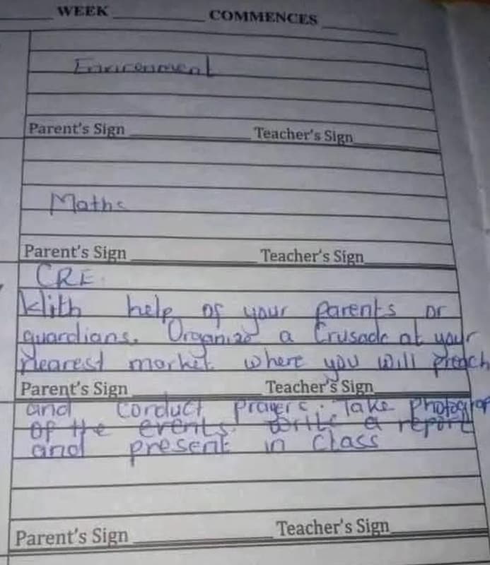 Week commences parents sugn teacher's siep matns parents sign teachers sign rl k