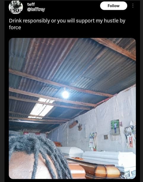 Teff aanidrey follow drink responsibly or you will support my hustle by force