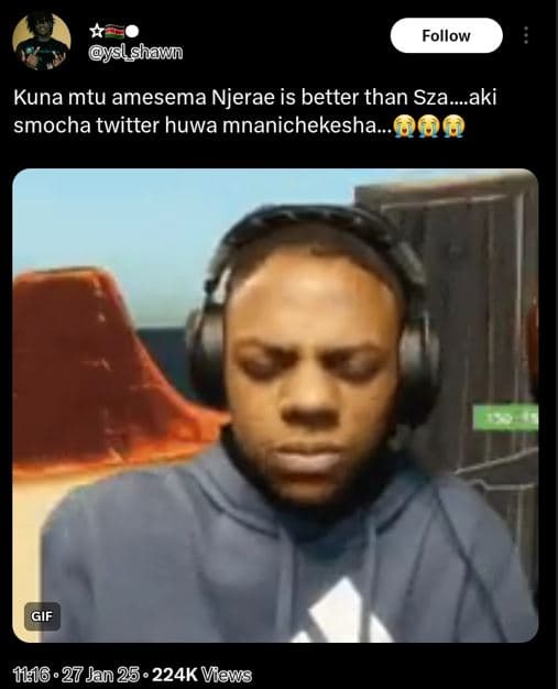 Follow yslshawn kuna mtu amesema njerae is better than sza_aki smocha twitter hu