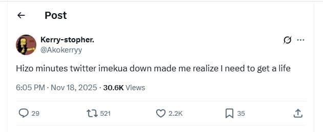 Post kerrystopher akokerryy hizo minutes twitter imekua down made me realize nee