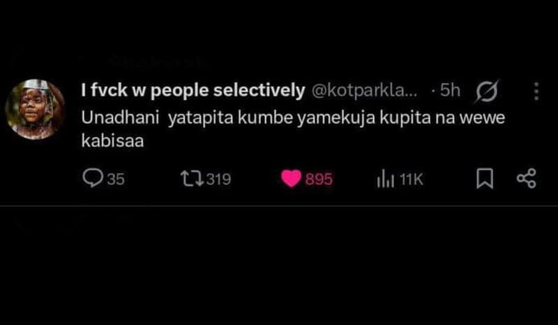 1 fvck w people selectively kotparkla. 5h unadhani yatapita kumbe yamekuja kupit