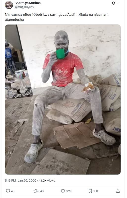 Sperm ya murima mugikuyu12 nimeamua nitoe 1obob kwa savings za audi nikikufa na
