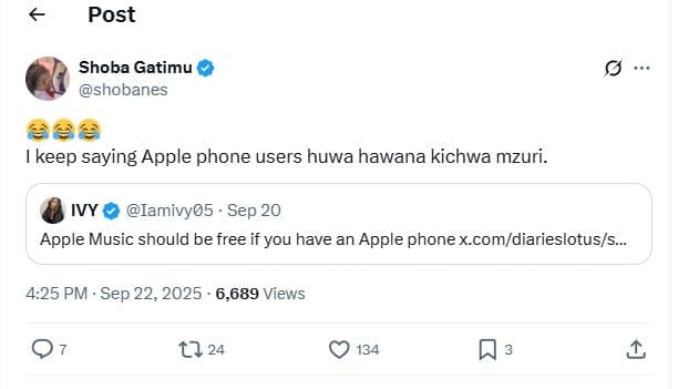 Post shoba gatimu shobanes aa4 keep saying apple phone users huwa hawana kichwa