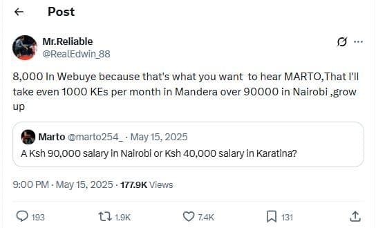 Post mr reliable realedwin_88 8,000 in webuye because that's what you want to he