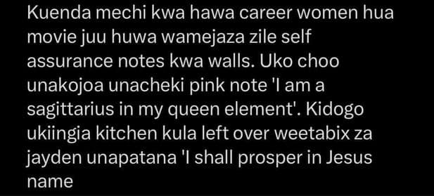Kuenda mechi kwa hawa career women hua movie juu huwa wamejaza zile self assuran