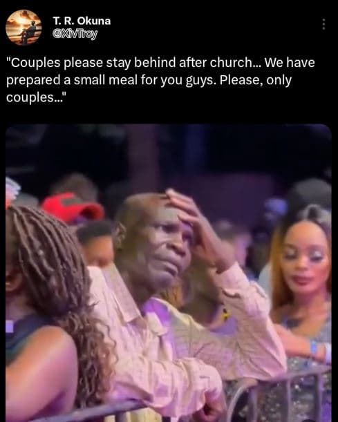 Ir. okuna xmigoy couples please stay behind after church we have prepared a smal