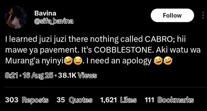 Bavina sifajavina follow learned juzi juzi there nothing called cabro hii mawe y