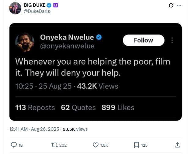 Big duke dukedarls onyeka nwelue follow onyekanwelue whenever you are helping th