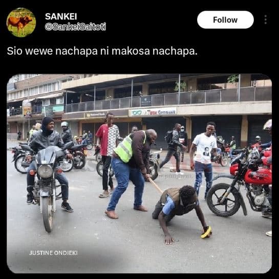 Sankei ankeisaftot follow sio wewe nachapa ni makosa nachapa. justine ondieki