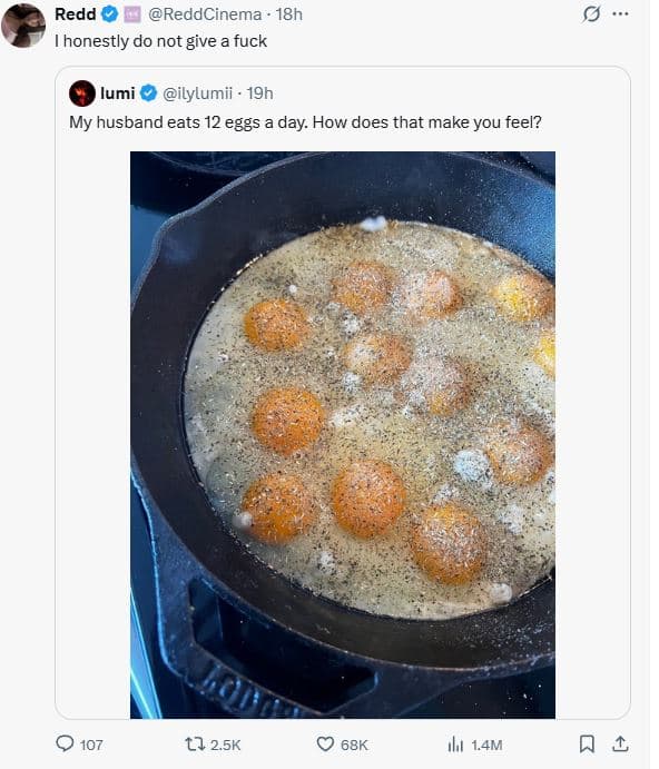 Redd reddcinema 18h 1honestly do not give a fuck lumi ilylumii 19h my husband ea