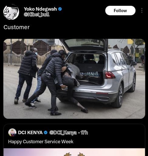 Yoko ndegwah kibet puu follow customer dci kenya dcikeny 17h happy customer serv