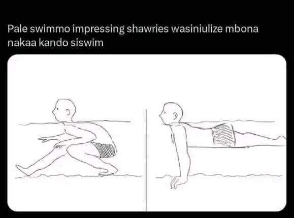 Pale swimmo impressing shawries wasiniulize mbona nakaa kando siswim