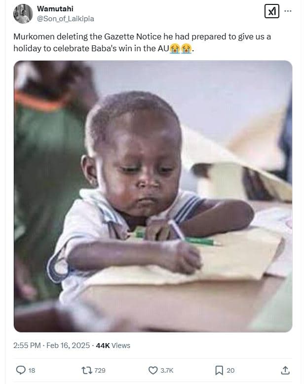 Wamutahi son_of_laikipia murkomen deleting the gazette notice he had prepared to