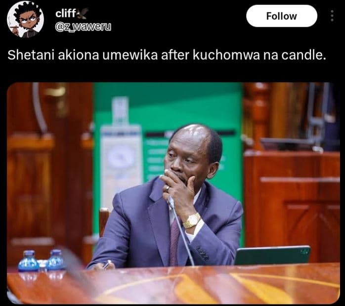 Cliff waweru follow shetani akiona umewika after kuchomwa na candle_