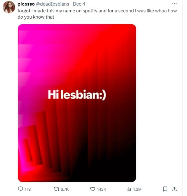 Picasso deadiesbians dec forgot made this my name on spotify and for a second wa