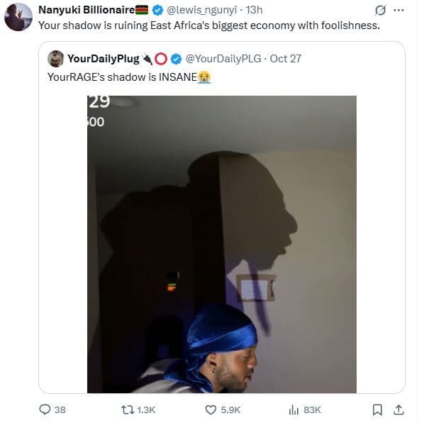 Nanyuki billionaire lewis_ngunyi 13h your shadow is ruining east africa's bigges