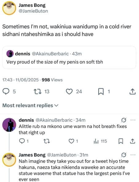 James bong jamiebuton sometimes i'm not, wakiniua wanidump in a cold river sidha
