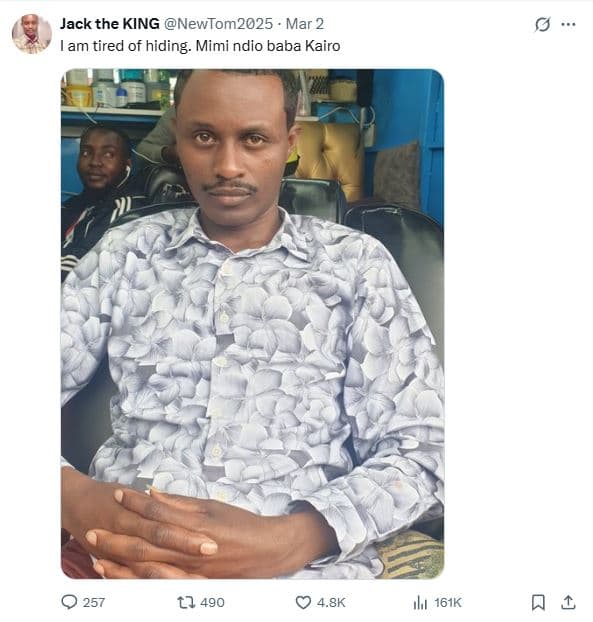 Jack the king newtom2025 mar 2 iam tired of hiding. mimi ndio baba kairo 0 257 l