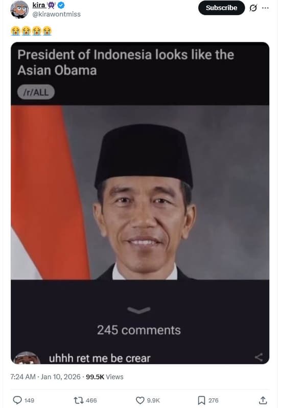 Kira '9 kirawontmiss subscribe 9èffèf president of indonesia looks like the asia