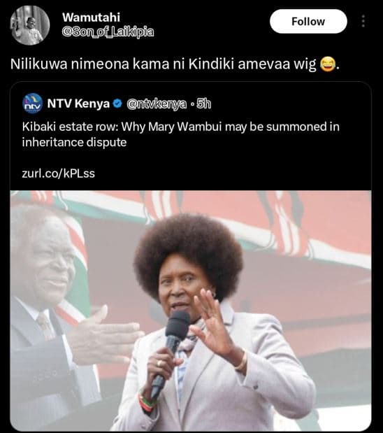 Wamutahi son_f laikipia follow nilikuwa nimeona kama ni kindiki amevaa wig ntv k