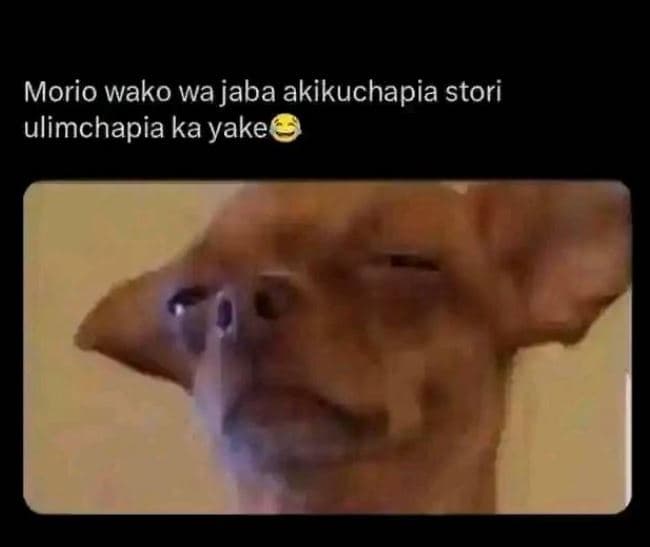 Morio wako wa jaba akikuchapia stori ulimchapia ka yake