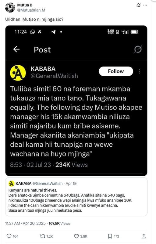 Mutua b mutuabrian_m ulidhani mutiso ni mjinga sio? 1124 389 8 4 post kababa gen