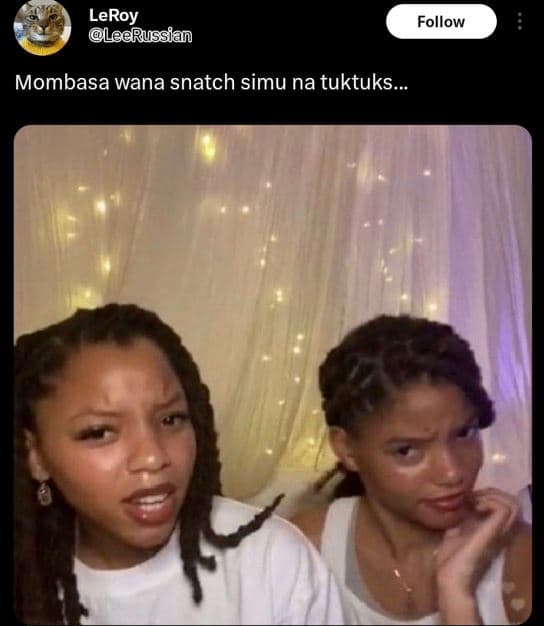 Leroy leerussian follow mombasa wana snatch simu na tuktuks_