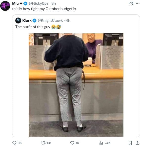 Miu flickyops 3h this is how tight my october budget is klark knightclawk 4h the