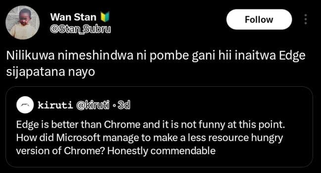 Wan stan stan subnu follow nilikuwa nimeshindwa ni pombe gani hii inaitwa edge s