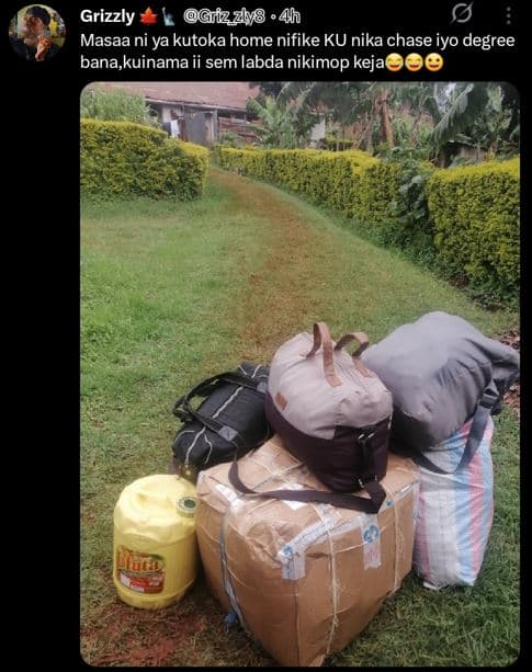 Grizzly giz zly8 4h masaa ni ya kutoka home nifike ku nika chase iyo degree bana